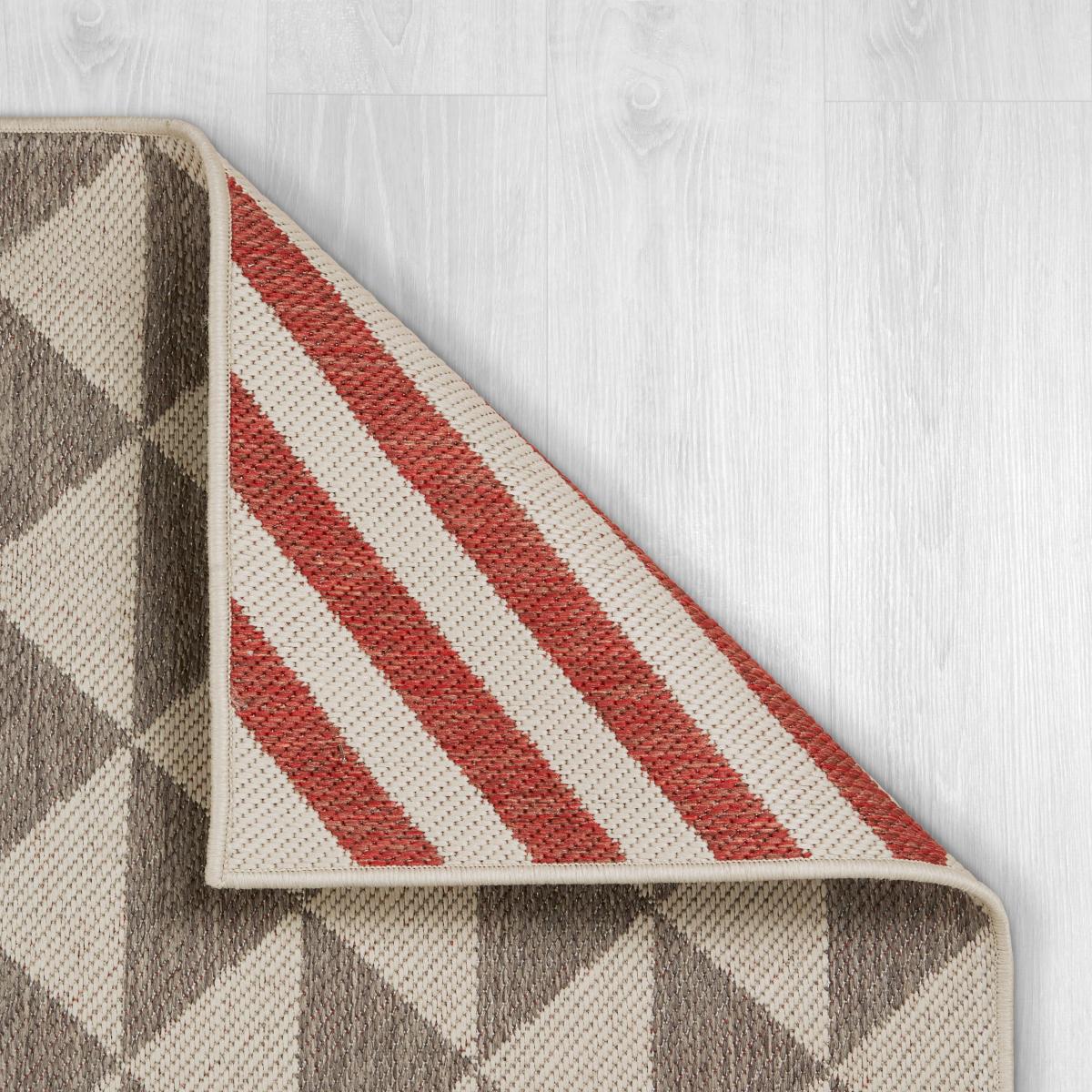 Reversible Geo Indoor Outdoor Rug Orange/White – image 5