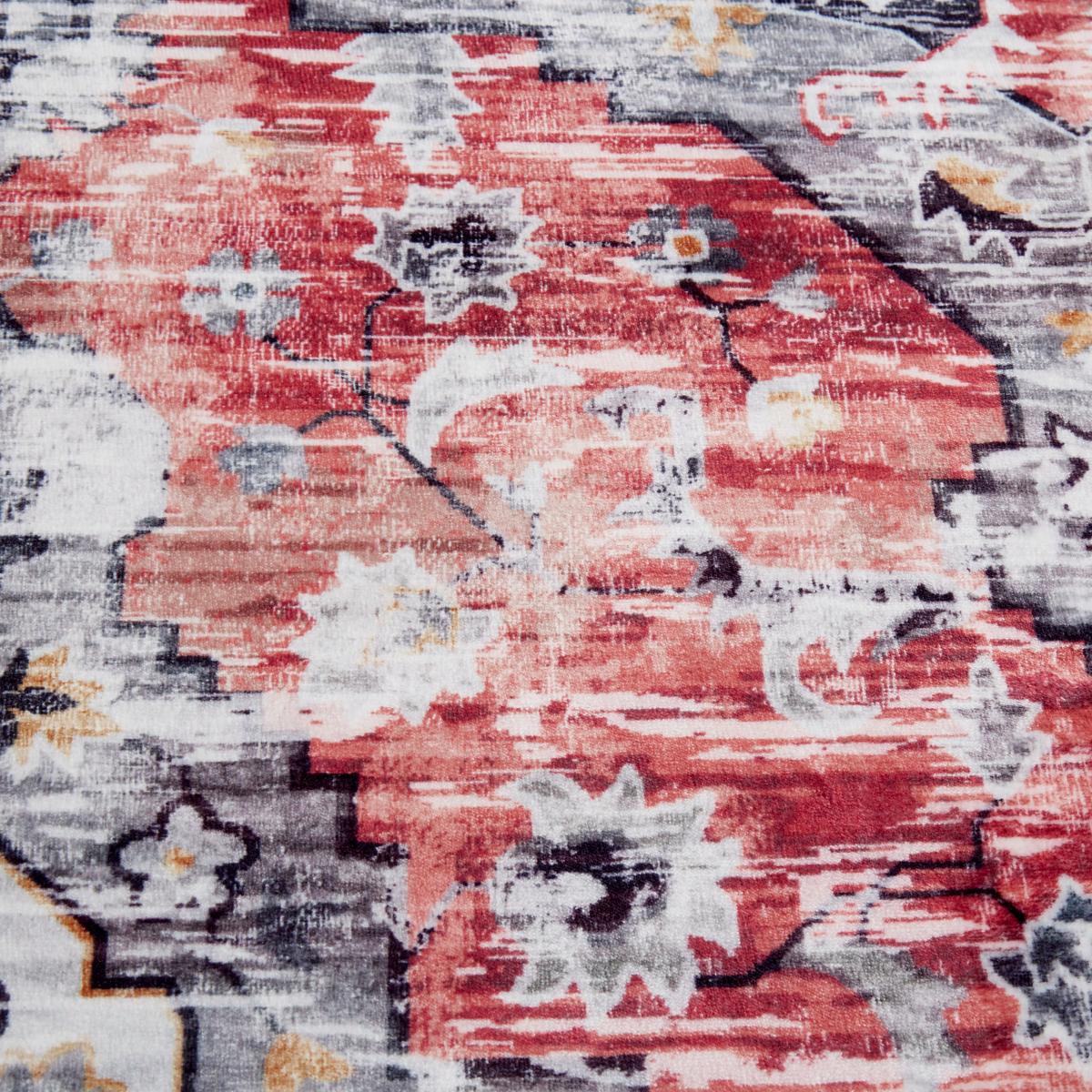 Traditional Washable Rug Red – image 2