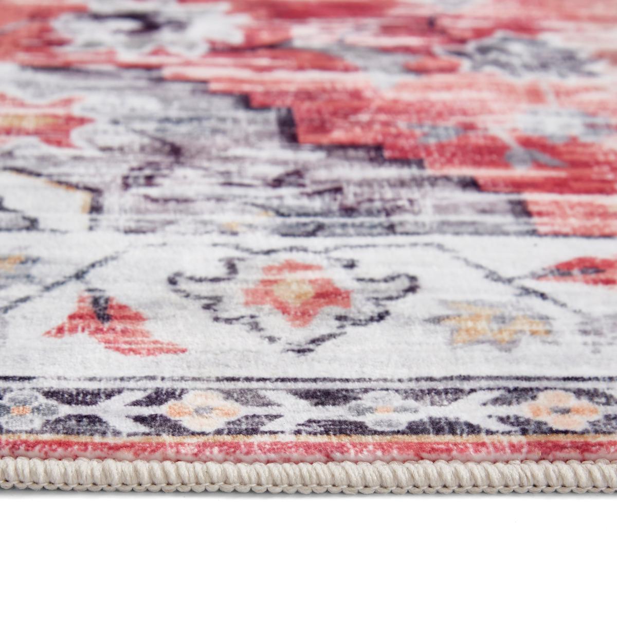 Traditional Washable Rug Red – image 4