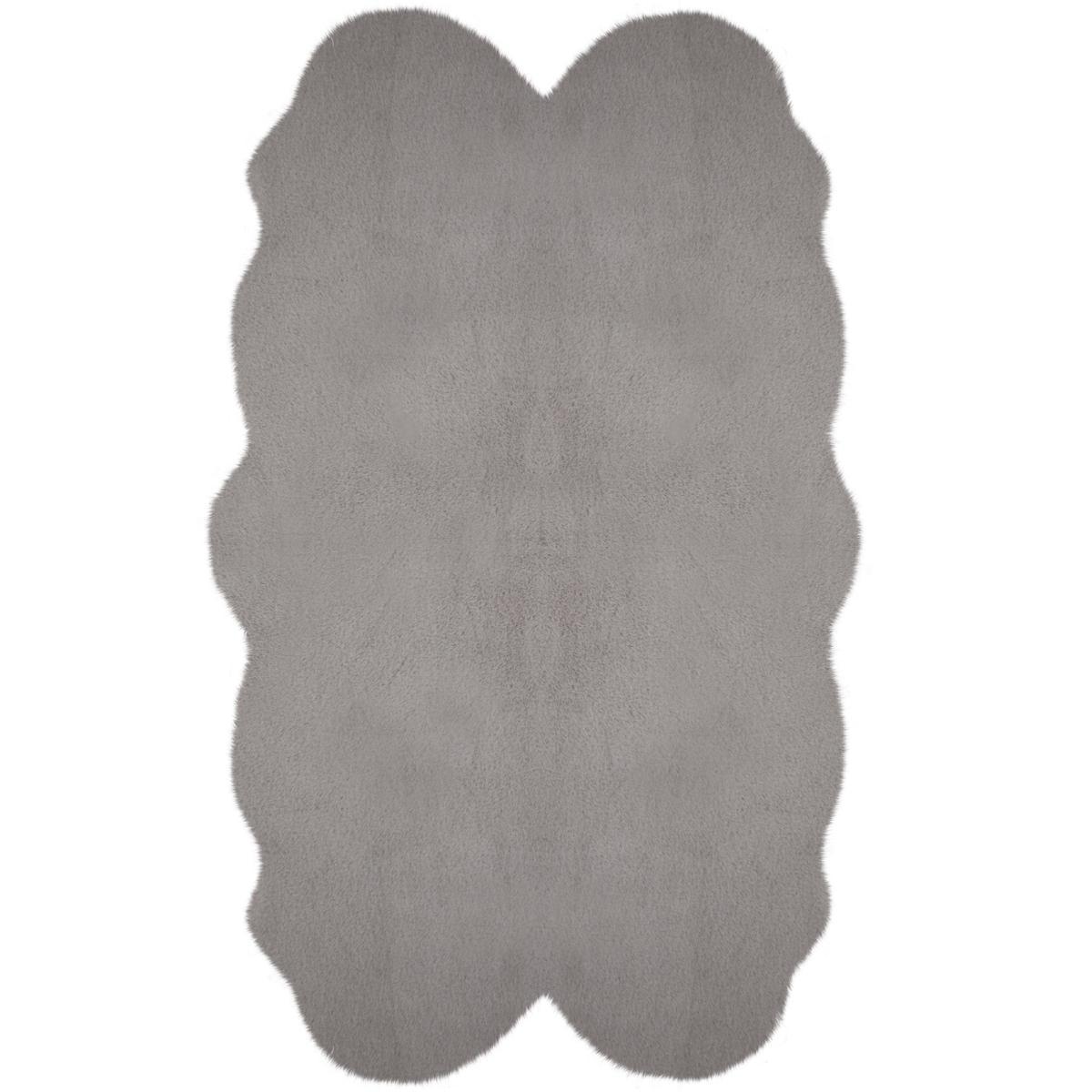 Supersoft Faux Fur Quad Rug Grey – image 4