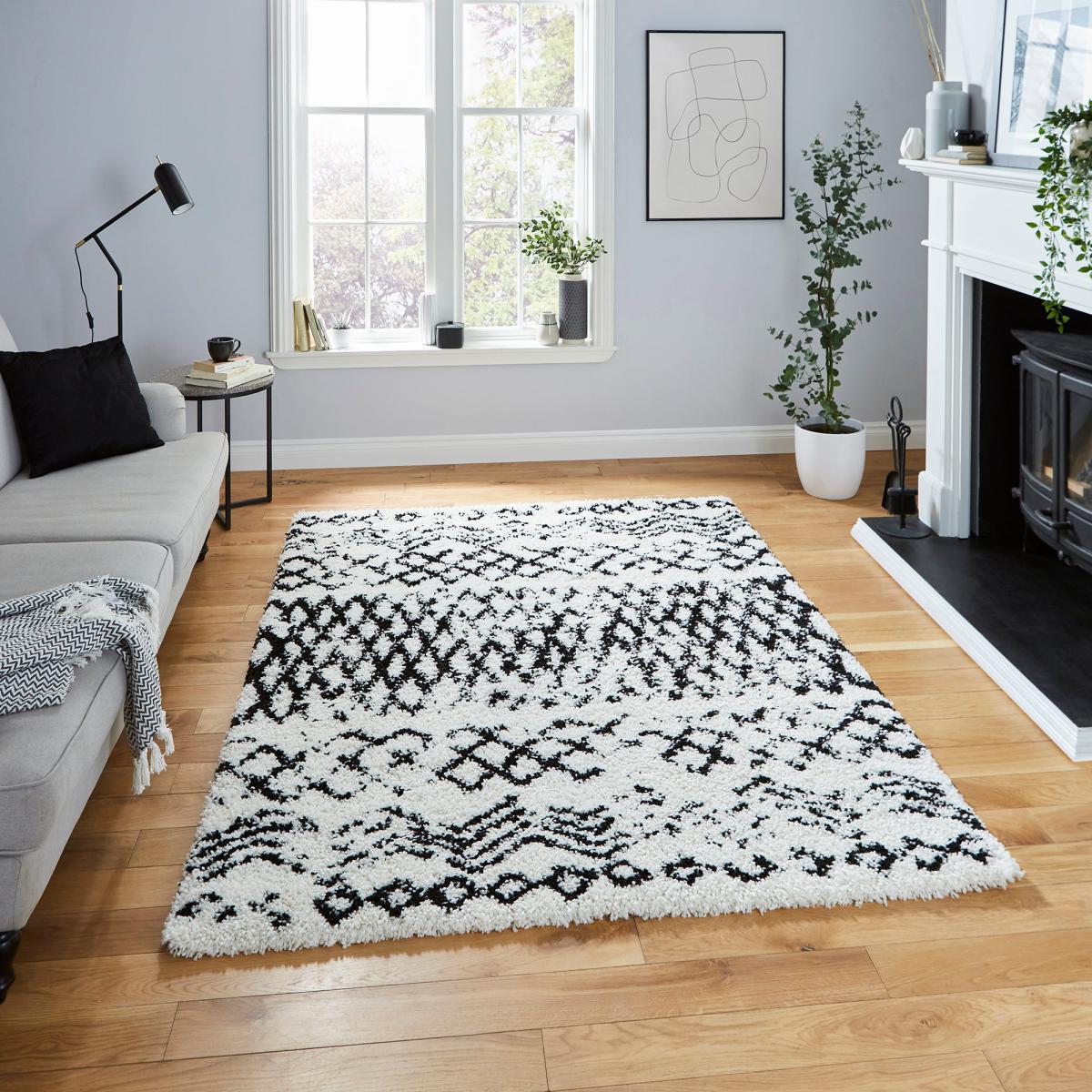 Scandi Berber G271 Rug Black and white – image 1
