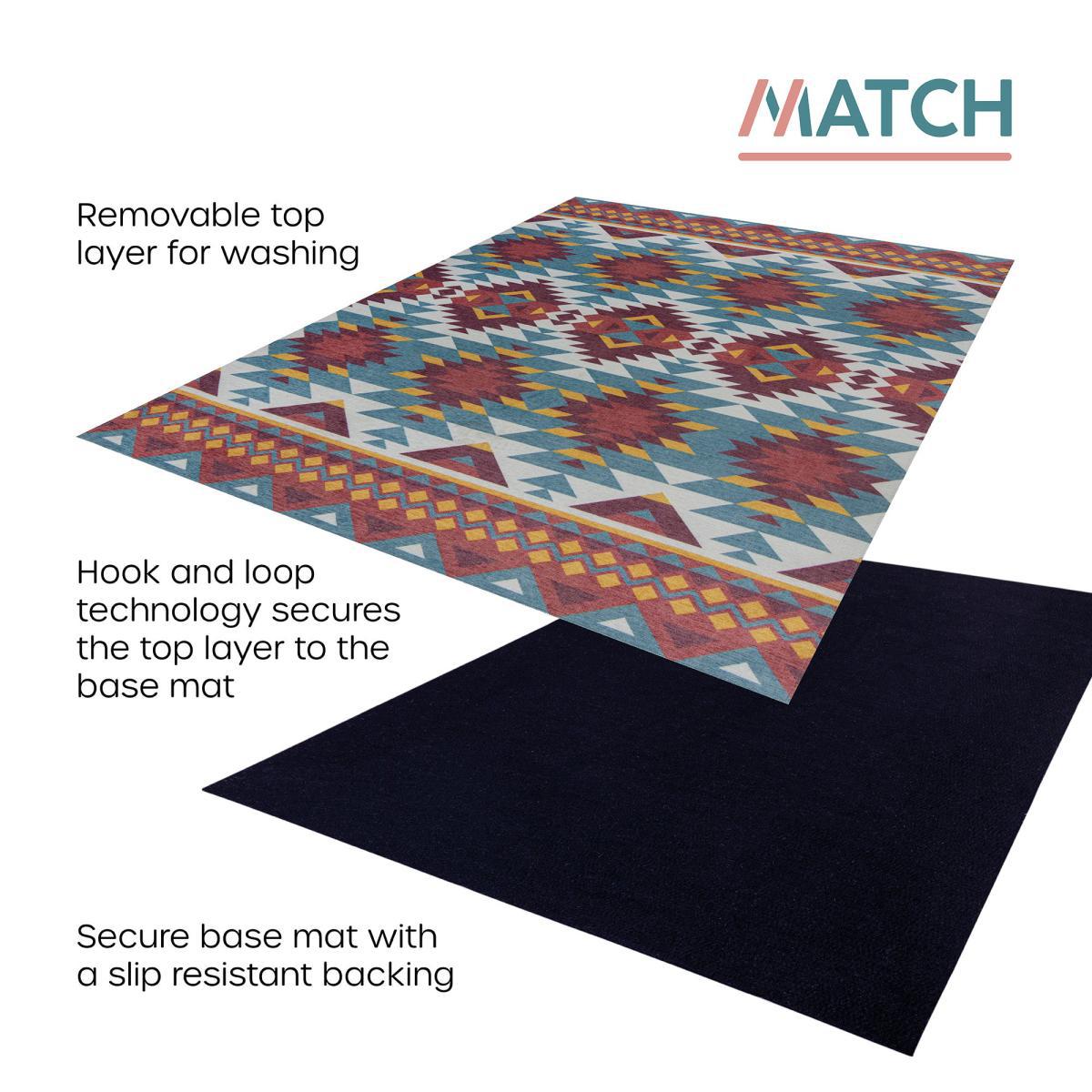 Match Kole Aztec Washable Rug MultiColoured – image 6