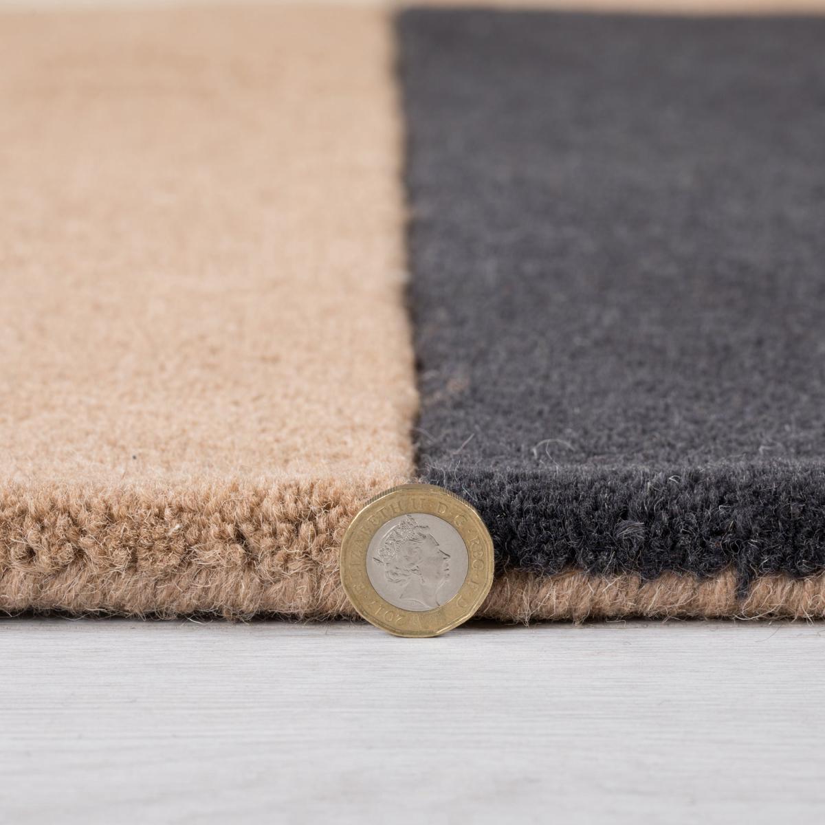 Heath Wool Shaped Rug Black and Beige – image 4