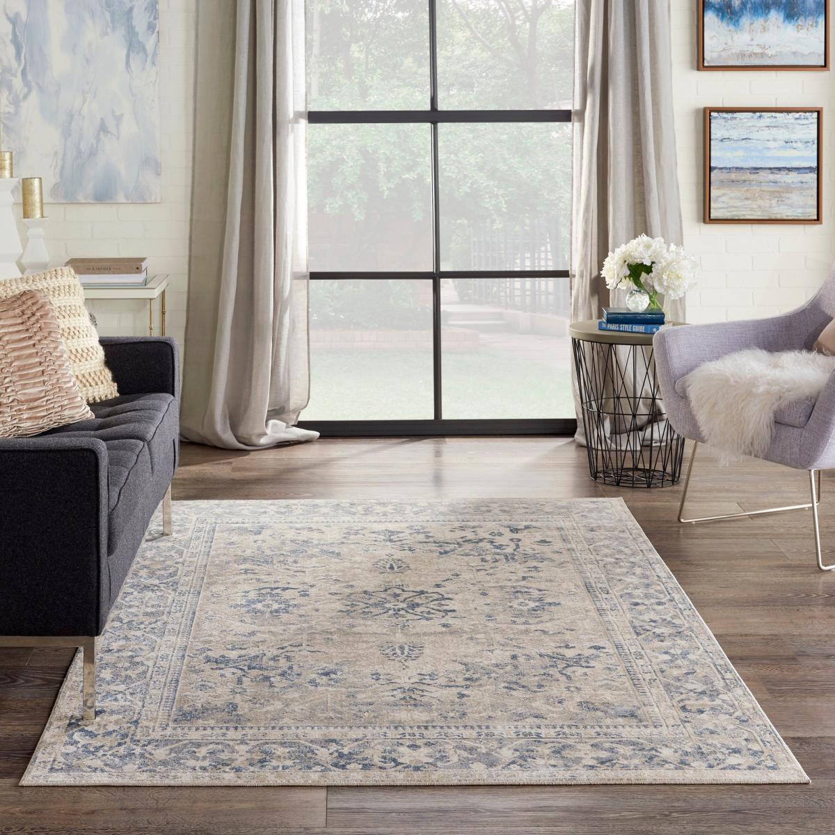 Malta 5 Rug Blue/Natural – image 1