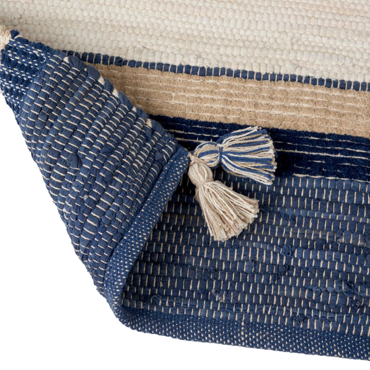 Stripe Blue Chindi Rug Blue/White – image 3