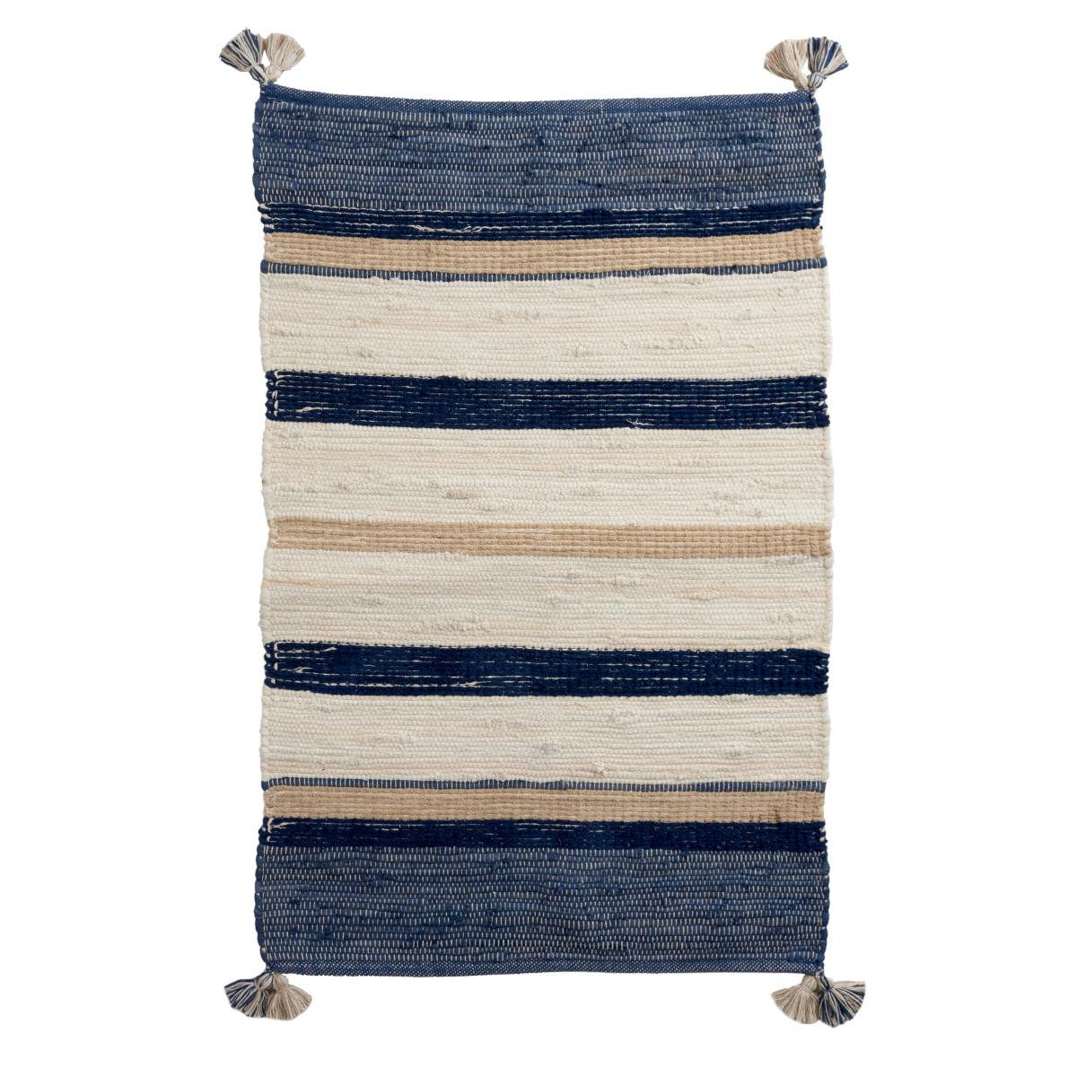 Stripe Blue Chindi Rug Blue/White – image 4