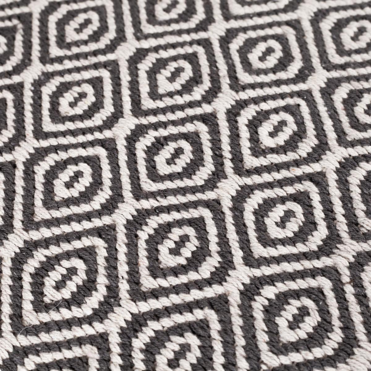 Grey Diamond Geometric Weave Rug Grey – image 5