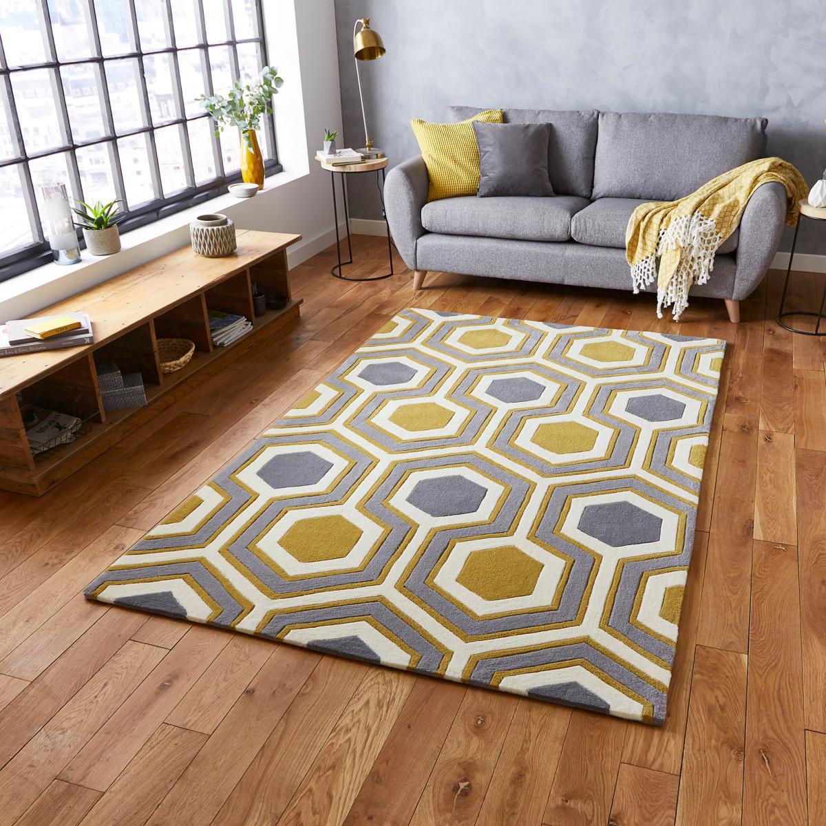 Hong Kong 3661 Rug Yellow, Grey and White – image 2