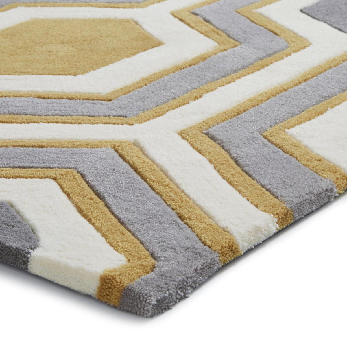 Hong Kong 3661 Rug Yellow, Grey and White – image 6