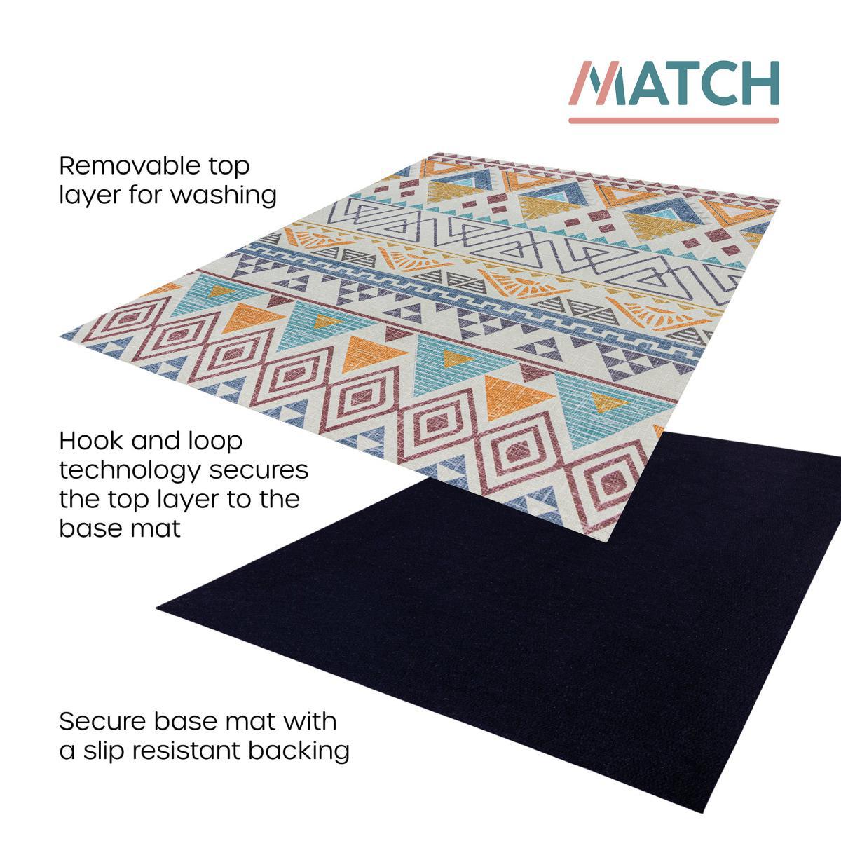 Match Lyle Aztec Washable Rug MultiColoured – image 6
