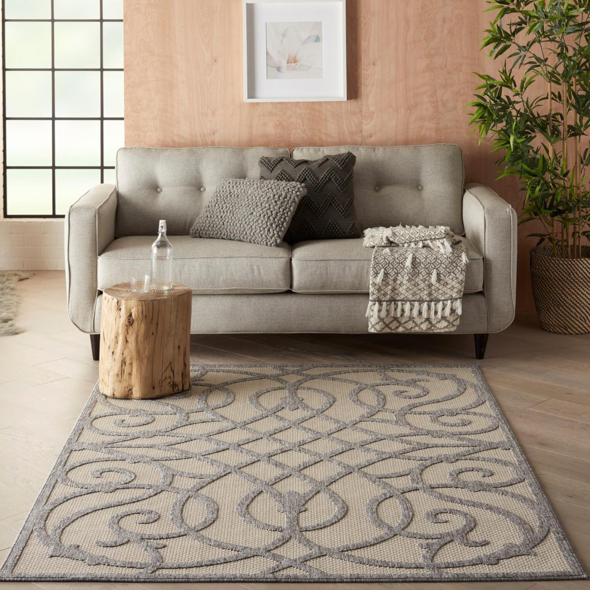 Cozumel Scroll Indoor Outdoor Rug Cream – image 2