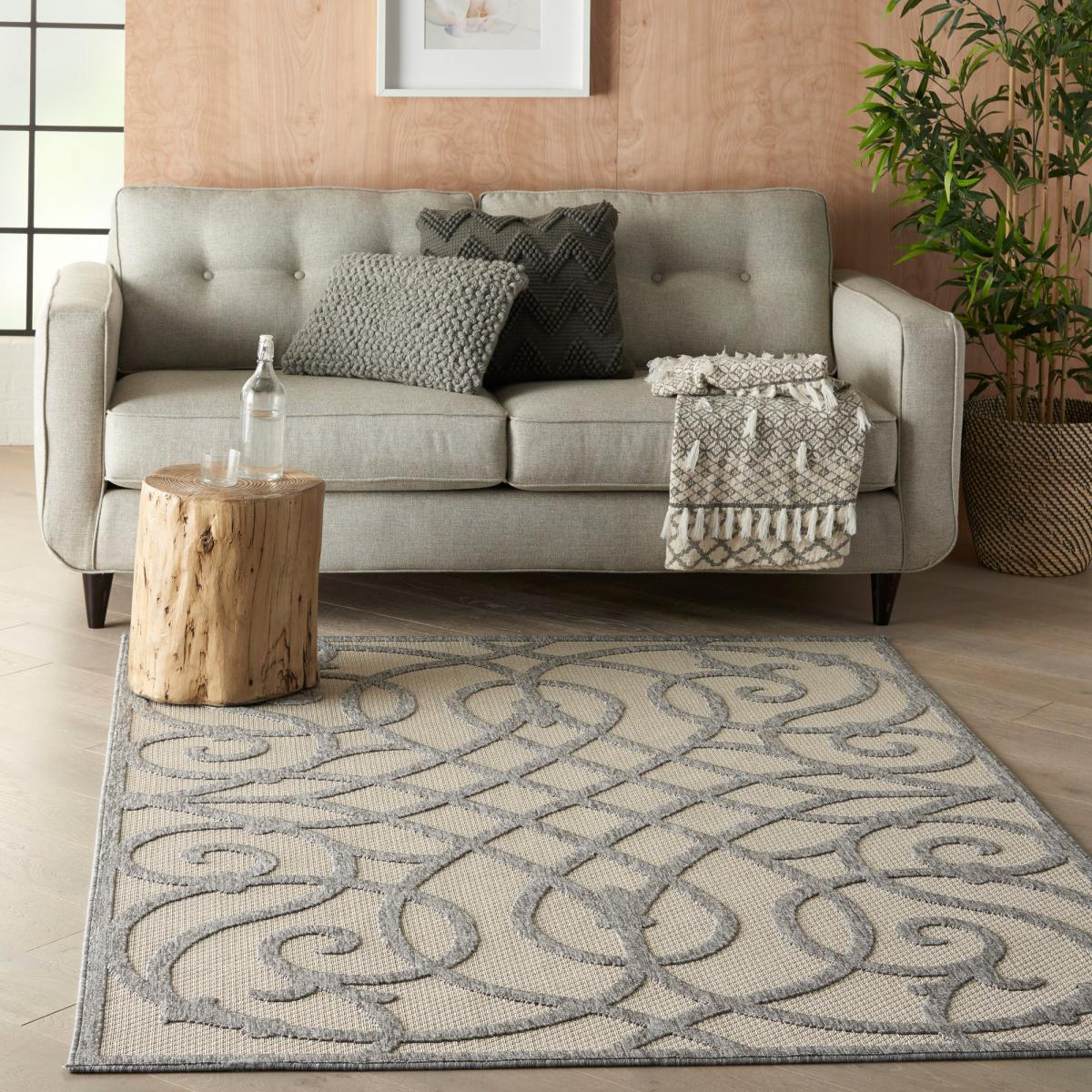 Cozumel Scroll Indoor Outdoor Rug Cream – image 5