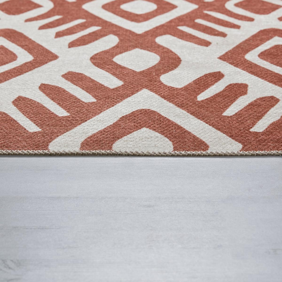 PractiRug Kyla Ikat Washable Rug Terracotta – image 4