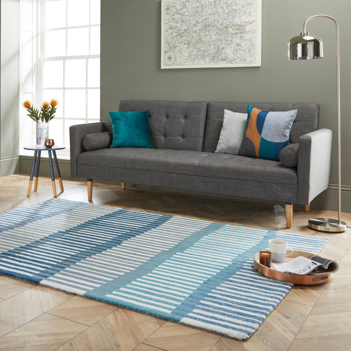 Linear Stripe Rug Linear Stripe Denim – image 1