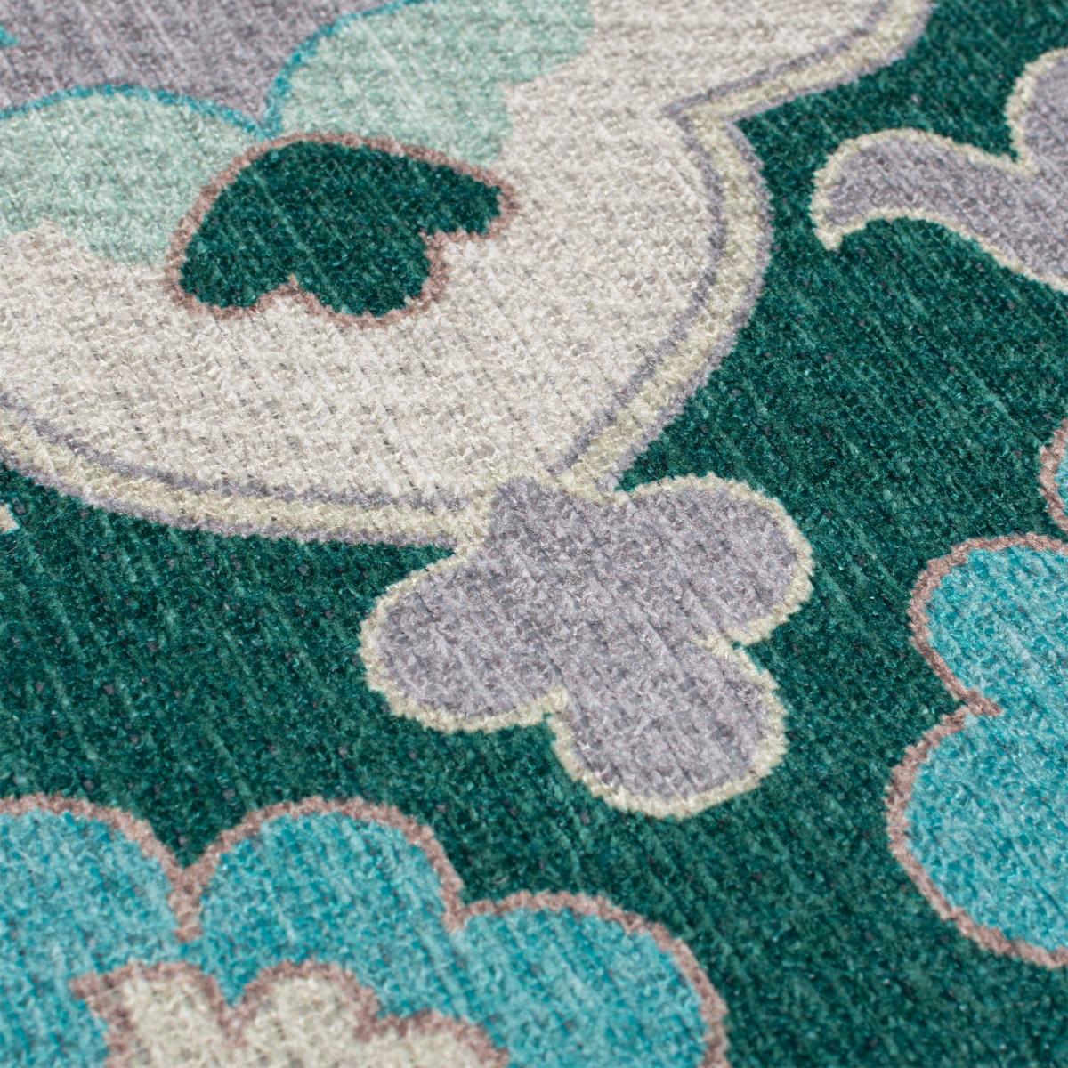 PractiRug Elia Traditional Washable Runner Green – image 3
