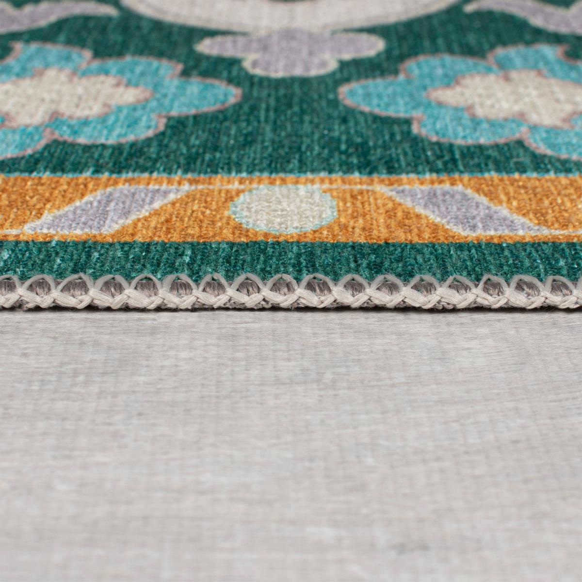 PractiRug Elia Traditional Washable Runner Green – image 4