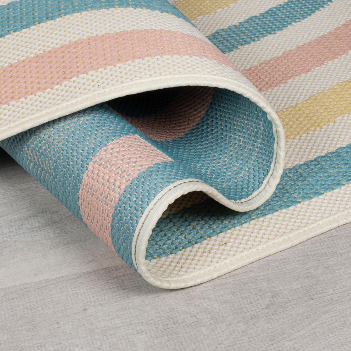 Pastel Stripe Oval Indoor Outdoor Rug Pastel (Multi Coloured) – image 3