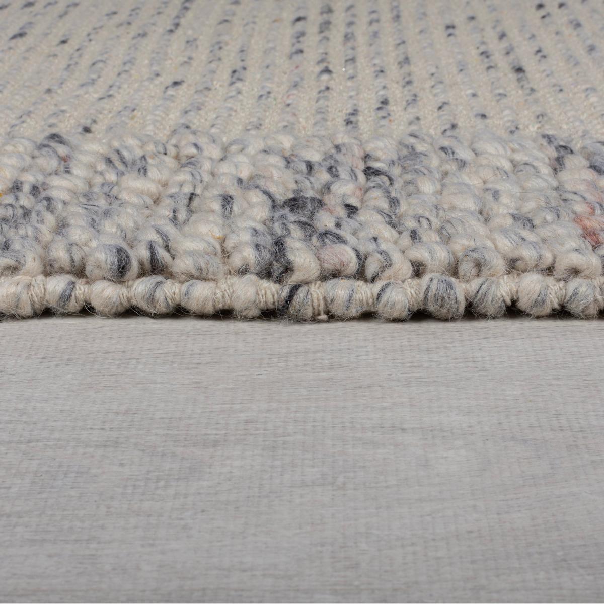 Pebble Wool Border Rug Grey – image 3