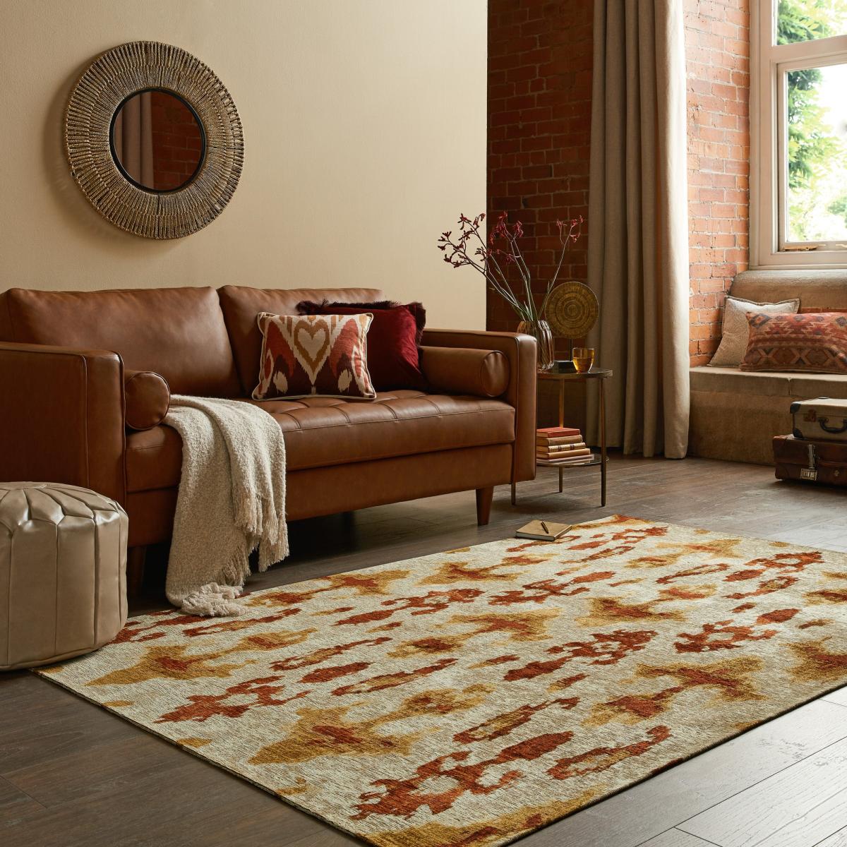 Luxe Ikat Chenille Flatweave Rug Red/Yellow/Orange – image 1