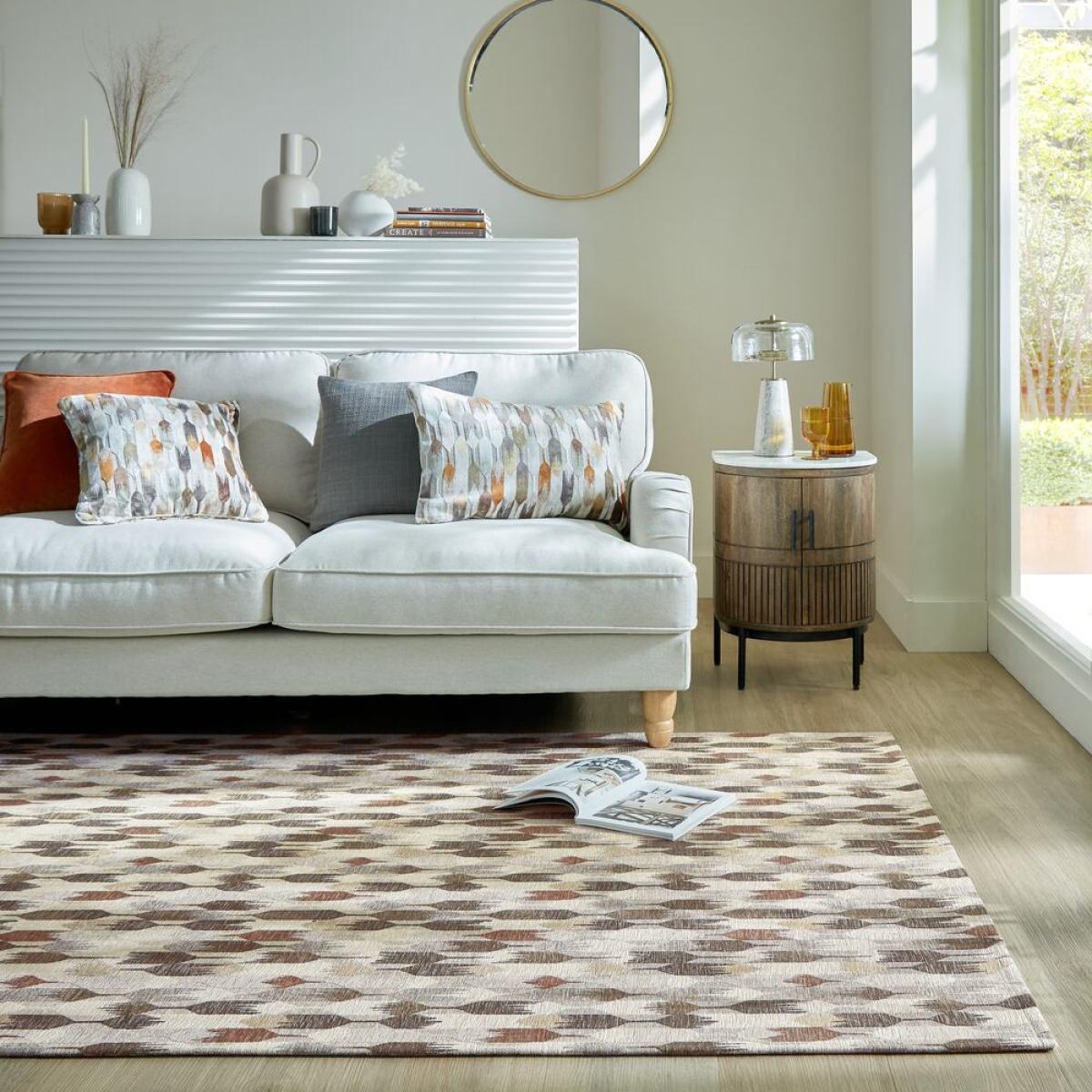 Kelso Geometric Chenille Rug MultiColoured – image 1