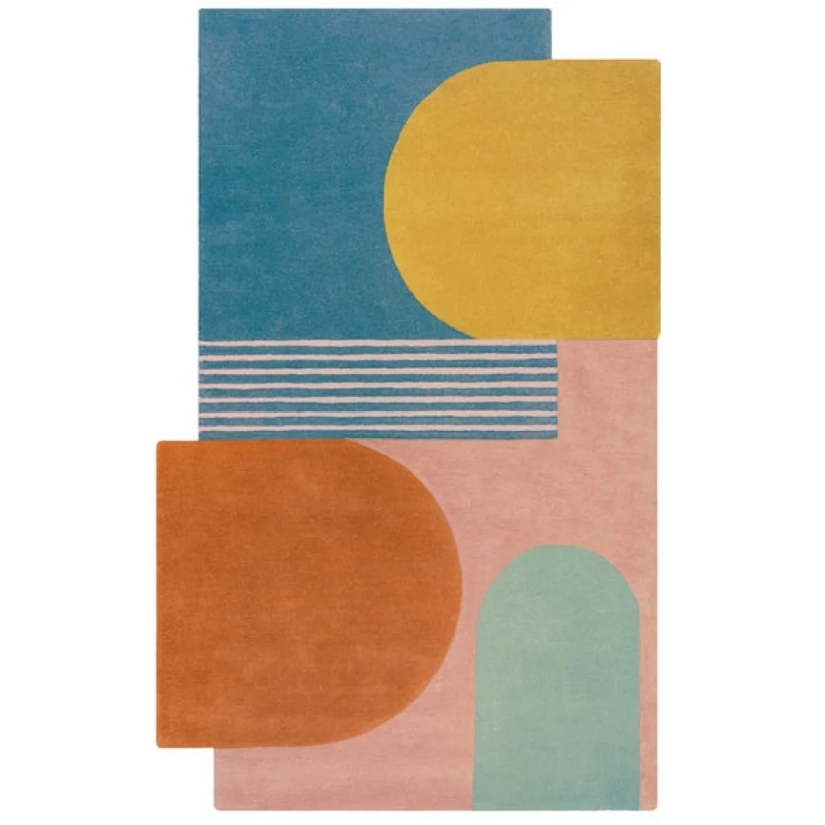Lozenge Abstract Shaped Wool Rug – image 5