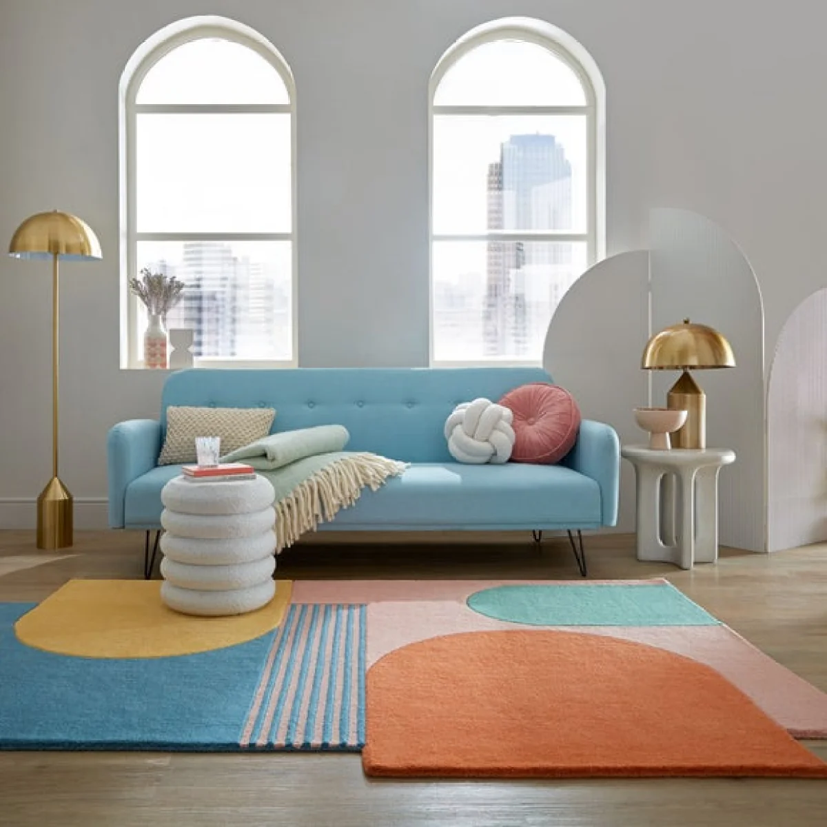 Lozenge Abstract Shaped Wool Rug – image 1