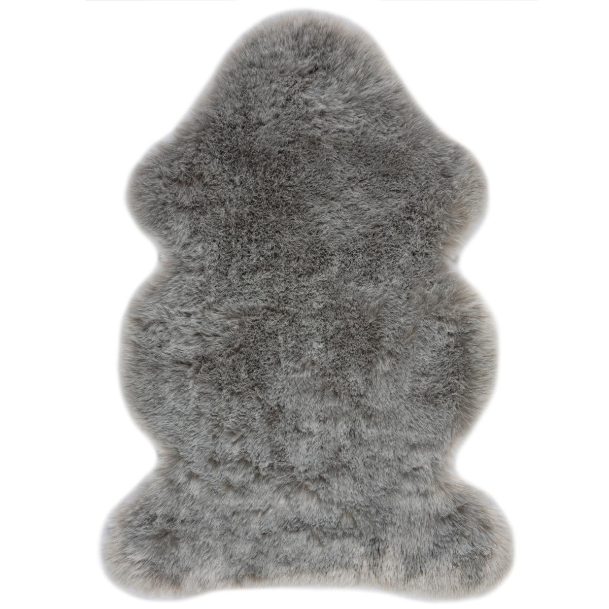 Luxury Faux Fur Pelt Rug Luxury Faux Fur Pelt Grey – image 2