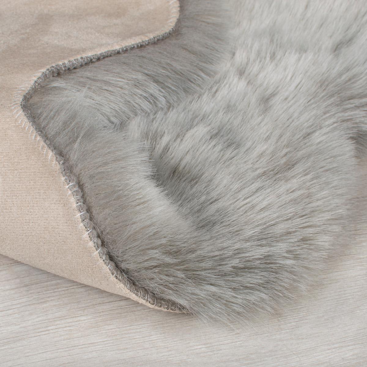 Luxury Faux Fur Pelt Rug Luxury Faux Fur Pelt Grey – image 5