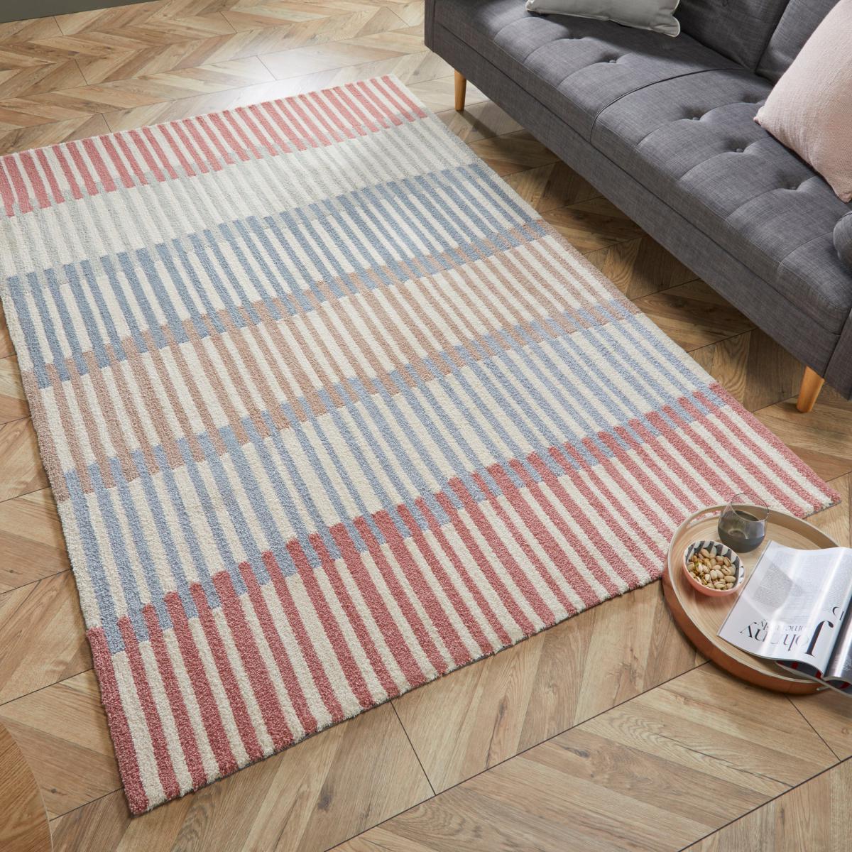 Linear Stripe Rug Linear Stripe Grey Terracotta – image 1