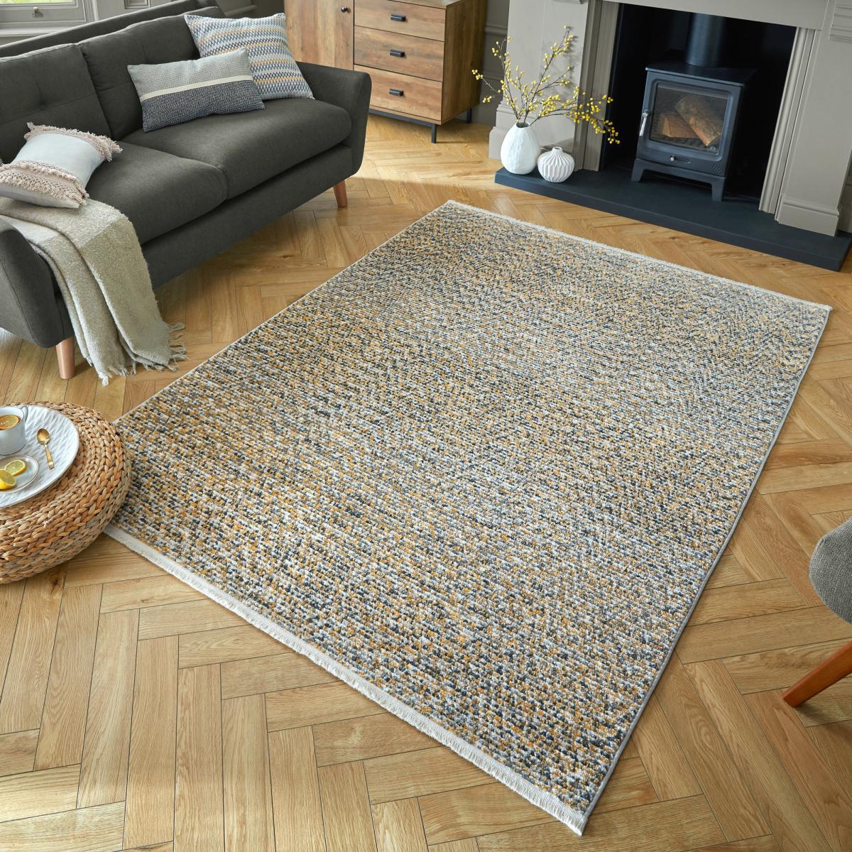 Lota Rug Yellow, Grey and White – image 1