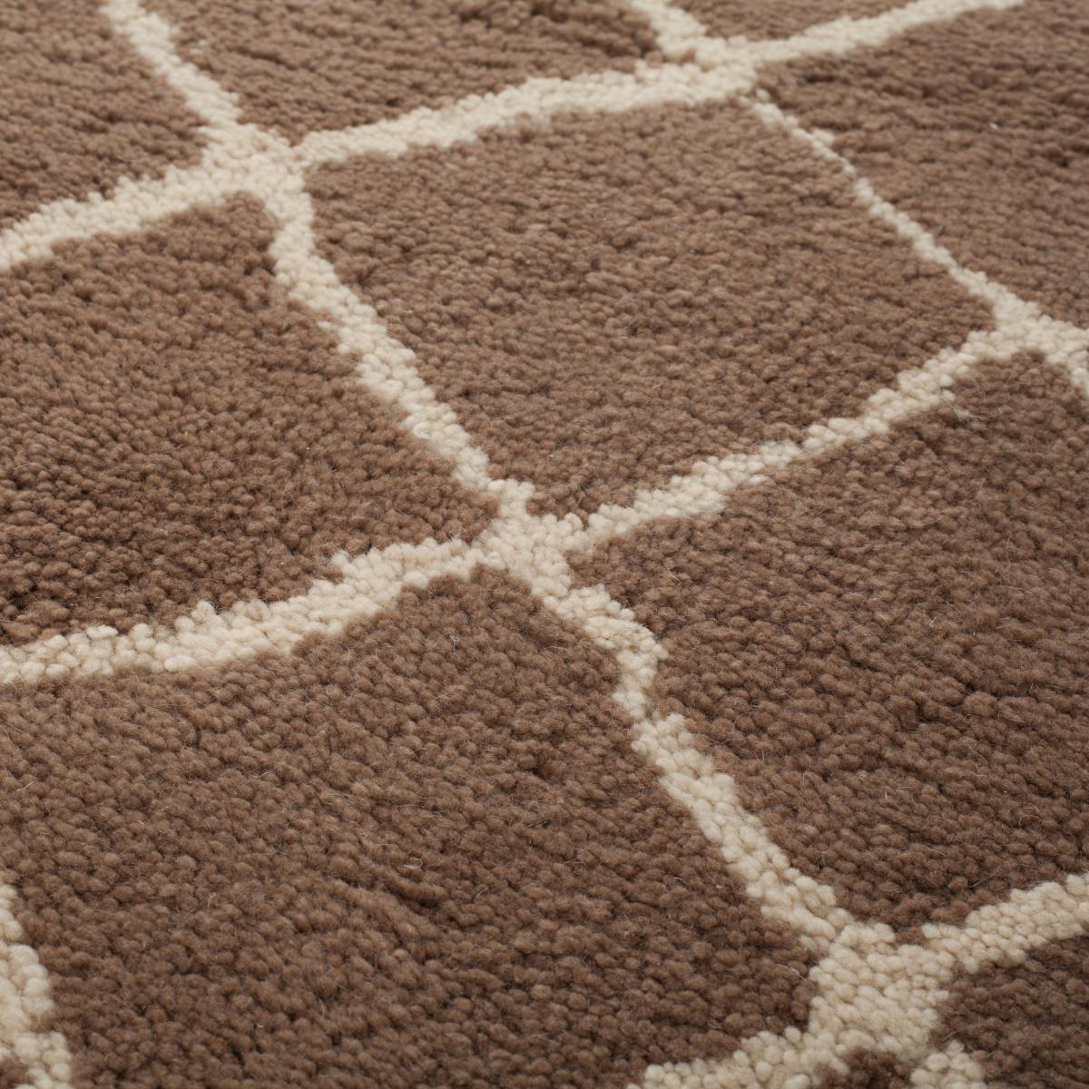 Salma Moroccan Wool Shaggy Rug Brown – image 3