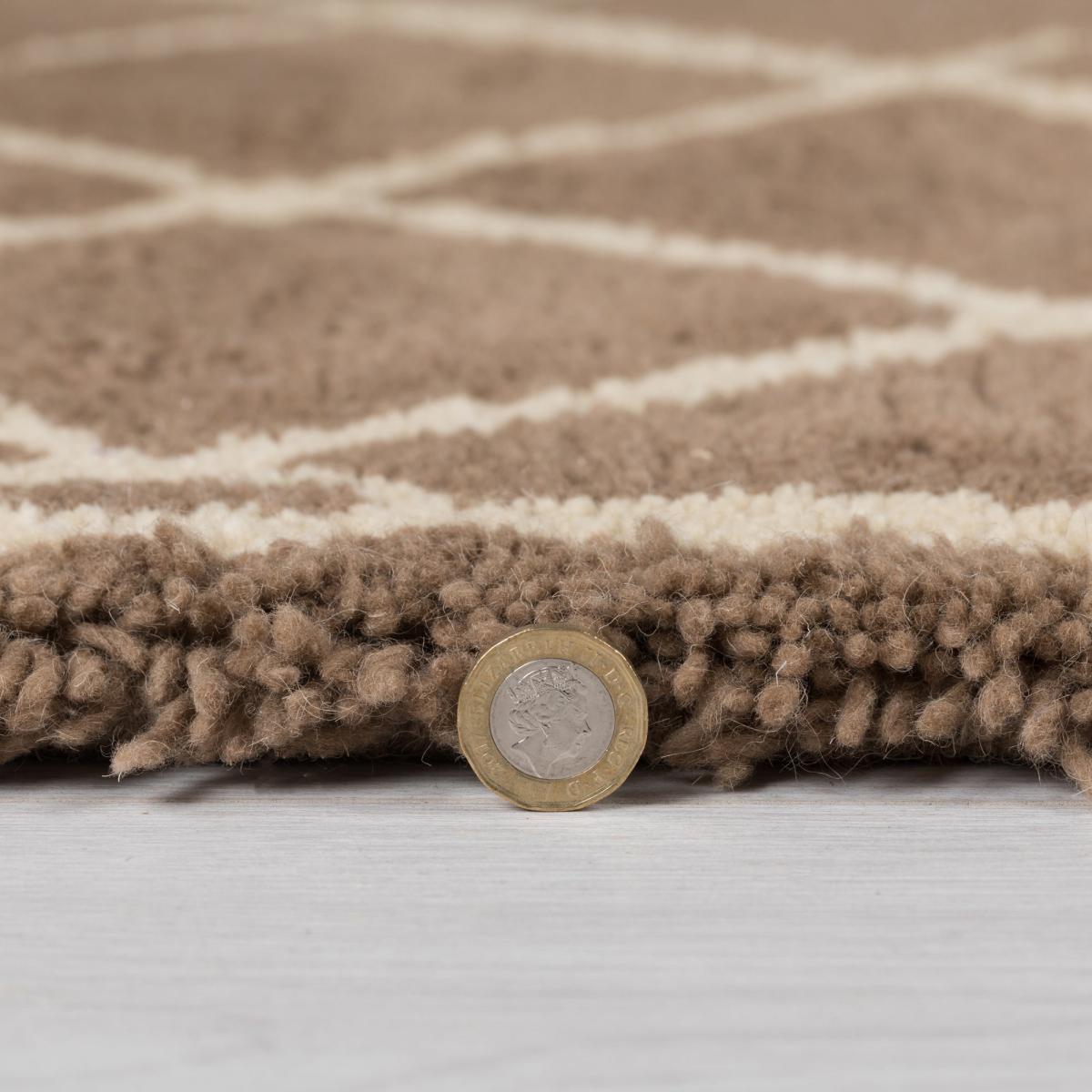 Salma Moroccan Wool Shaggy Rug Brown – image 5