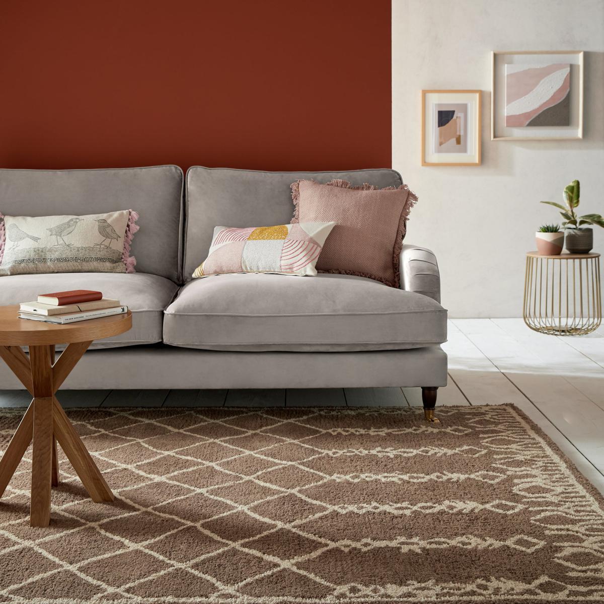 Salma Moroccan Wool Shaggy Rug Brown – image 1