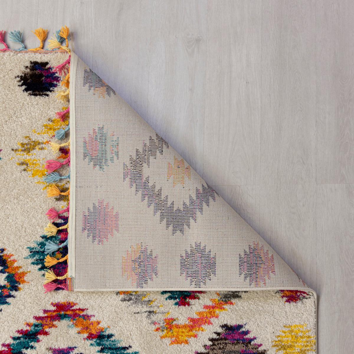 Zumra Berber Rug Pink, Blue and Yellow – image 4