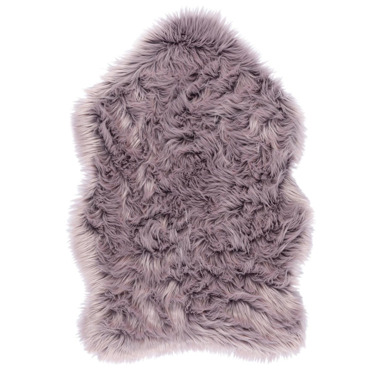Tipped Faux Fur Pelt Rug Heather – image 2