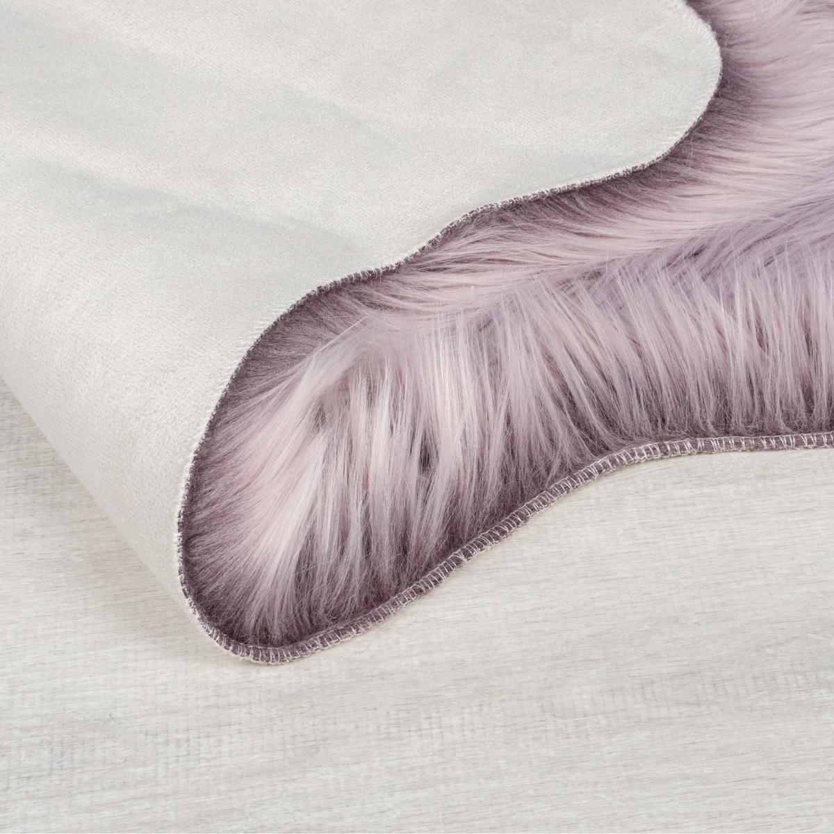 Tipped Faux Fur Pelt Rug Heather – image 5