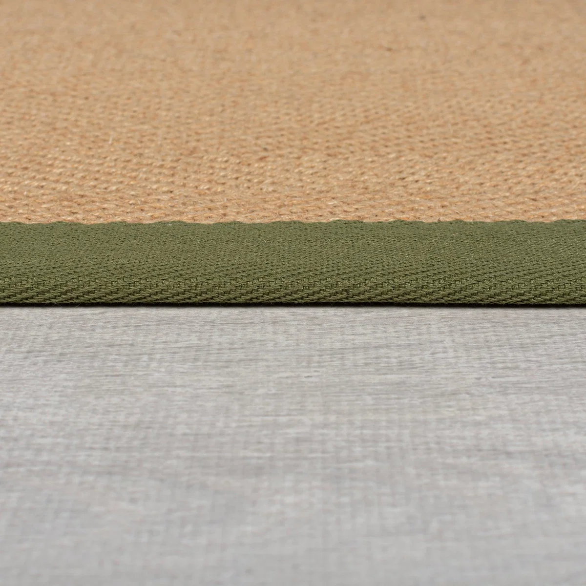 Herringbone Jute Border Rug Herringbone Border Olive – image 4