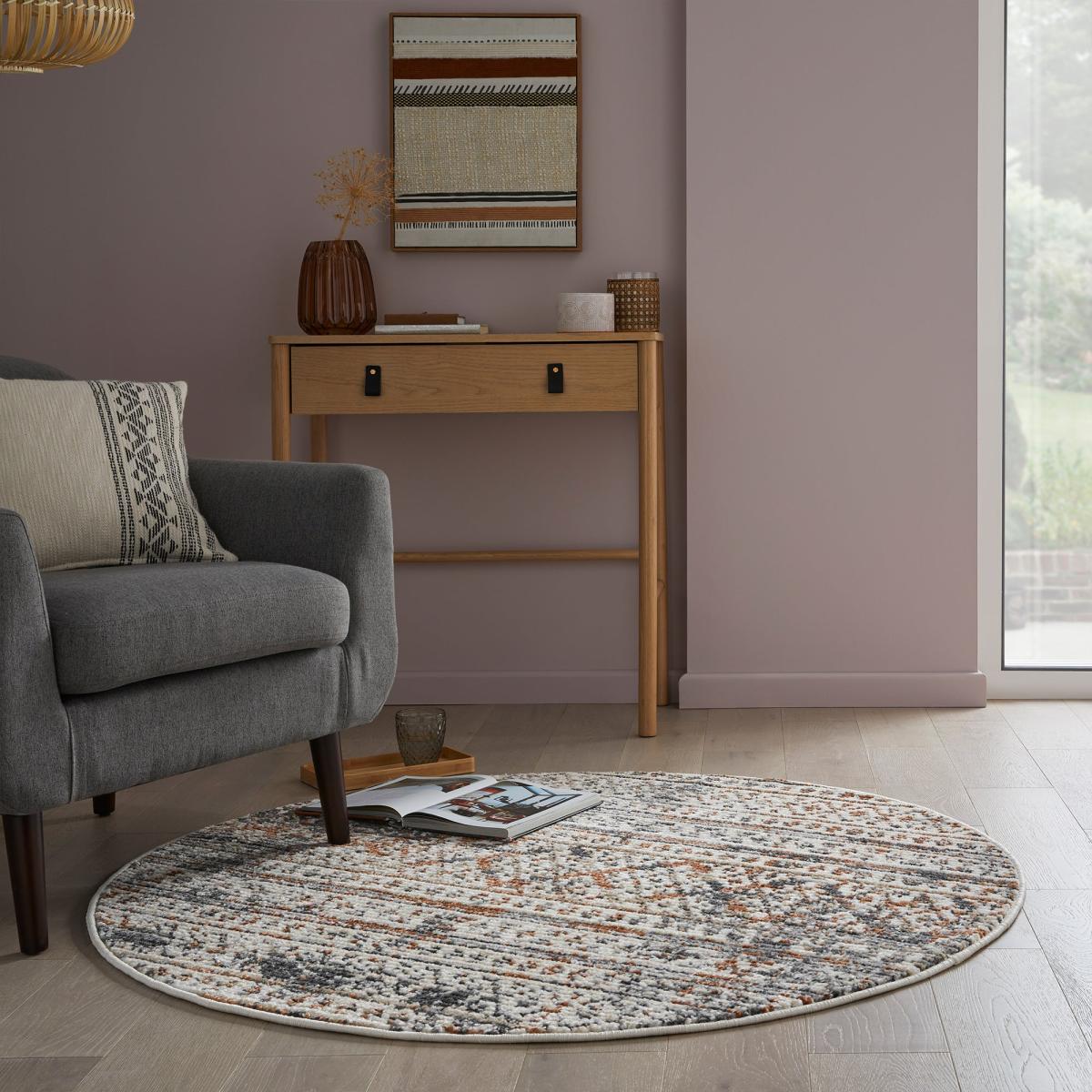 Spencer Flatweave Circle Rug Rust – image 1