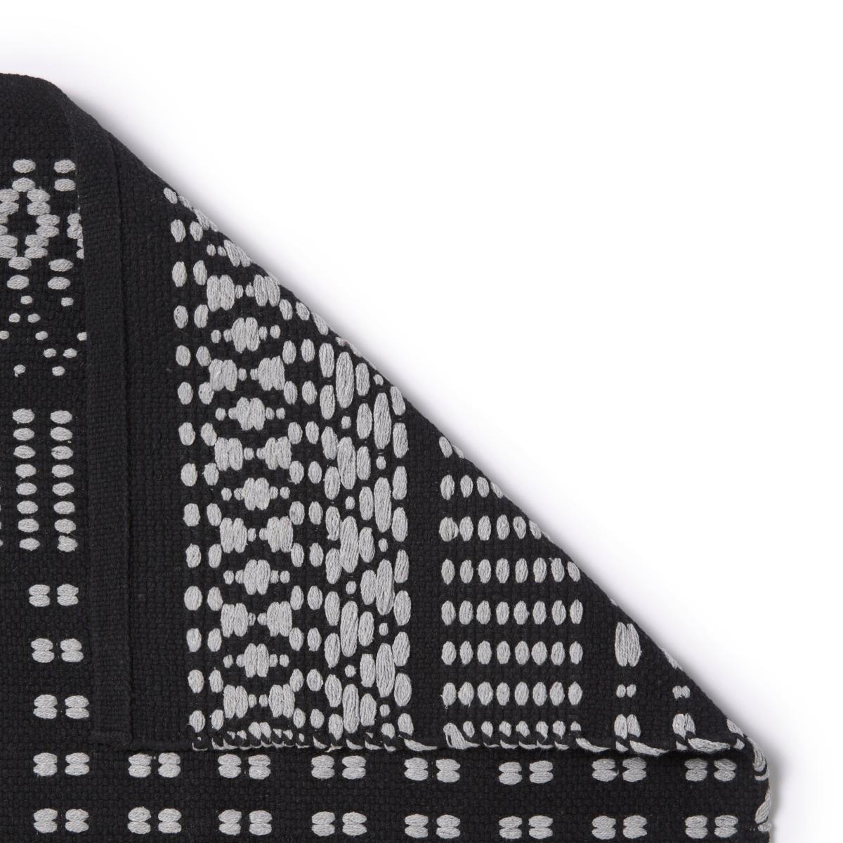 Woven Washable Rug Black – image 3