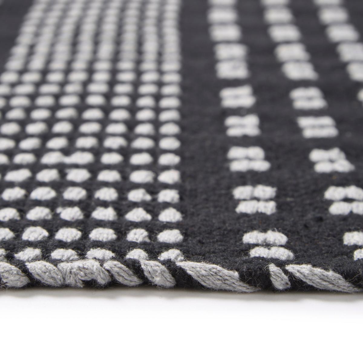 Woven Washable Rug Black – image 4