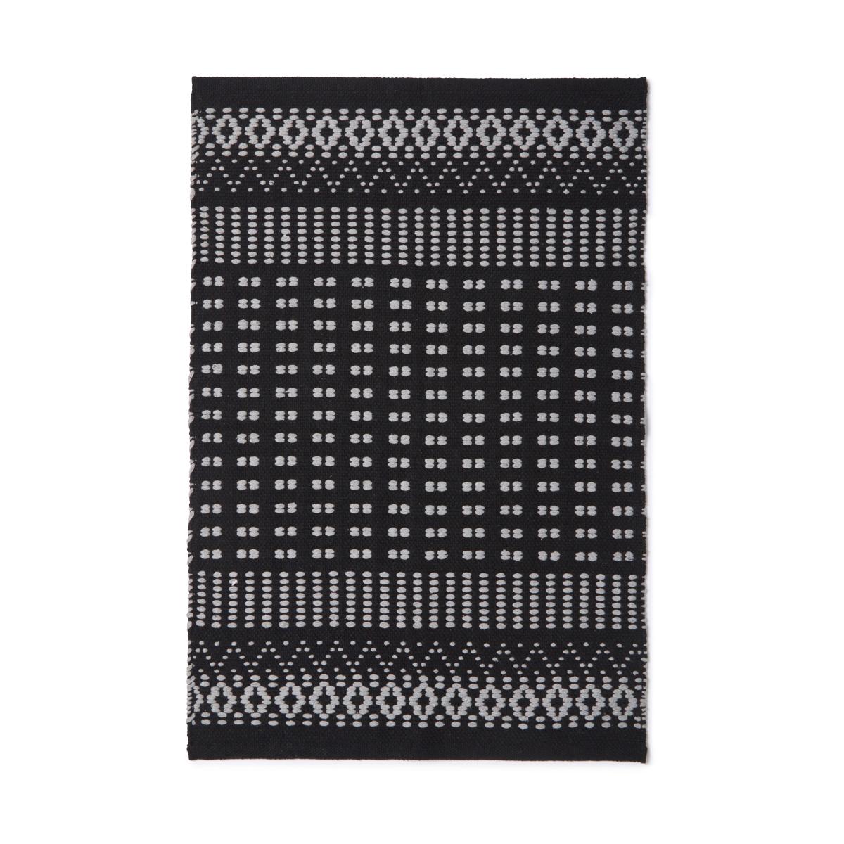 Woven Washable Rug Black – image 5