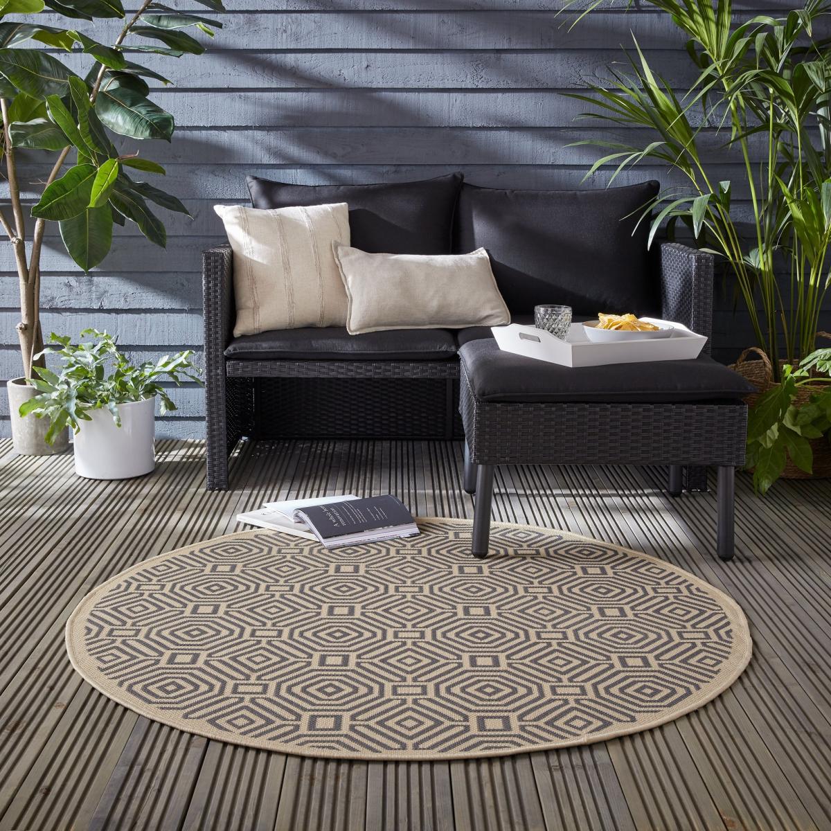 Vita Circle Indoor Outdoor Rug Beige – image 1