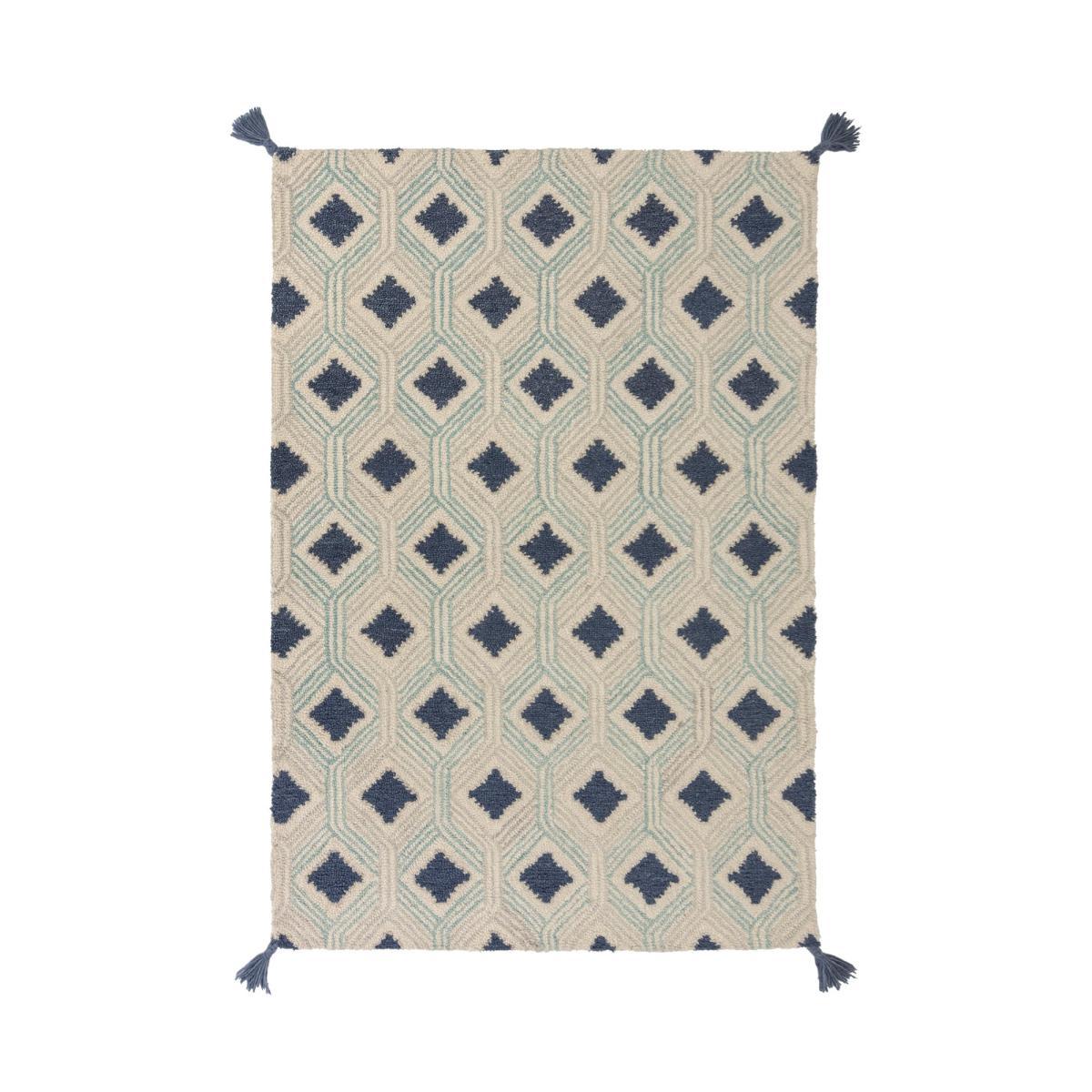 Marco Geometric Rug Beige and Blue – image 2
