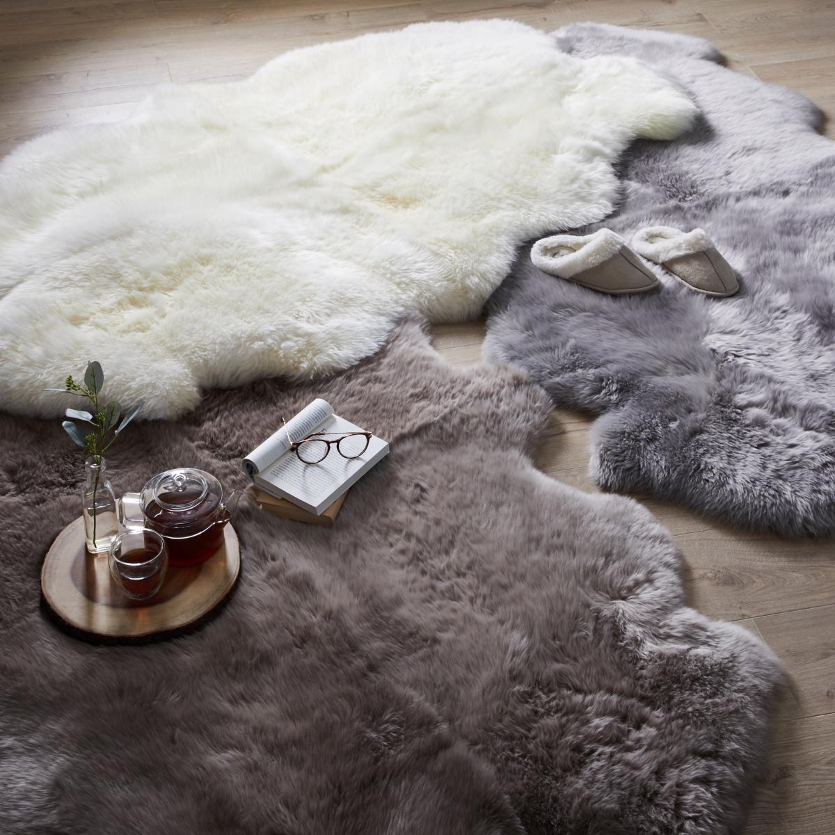 Quad Sheepskin Rug Sheepskin Tipped Grey – image 2