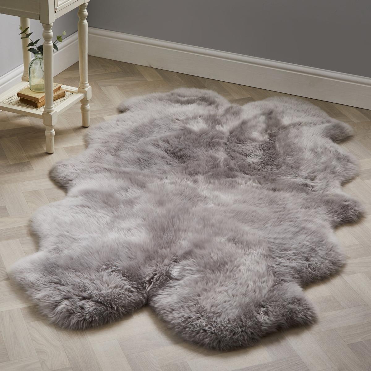 Quad Sheepskin Rug Sheepskin Tipped Grey – image 3