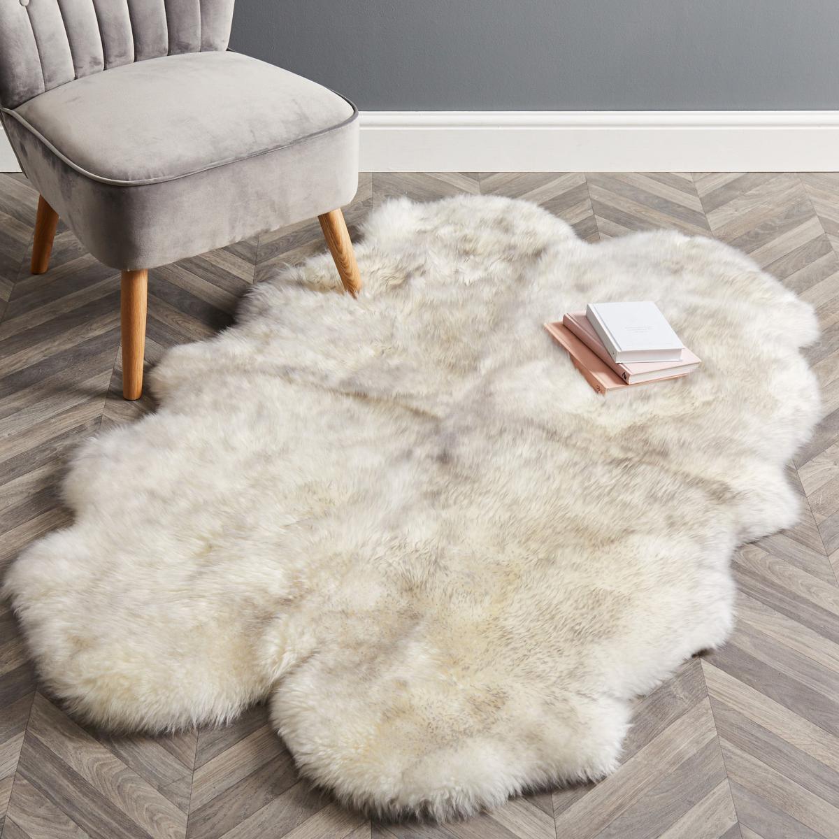 Quad Sheepskin Rug Sheepskin Tipped Grey – image 1