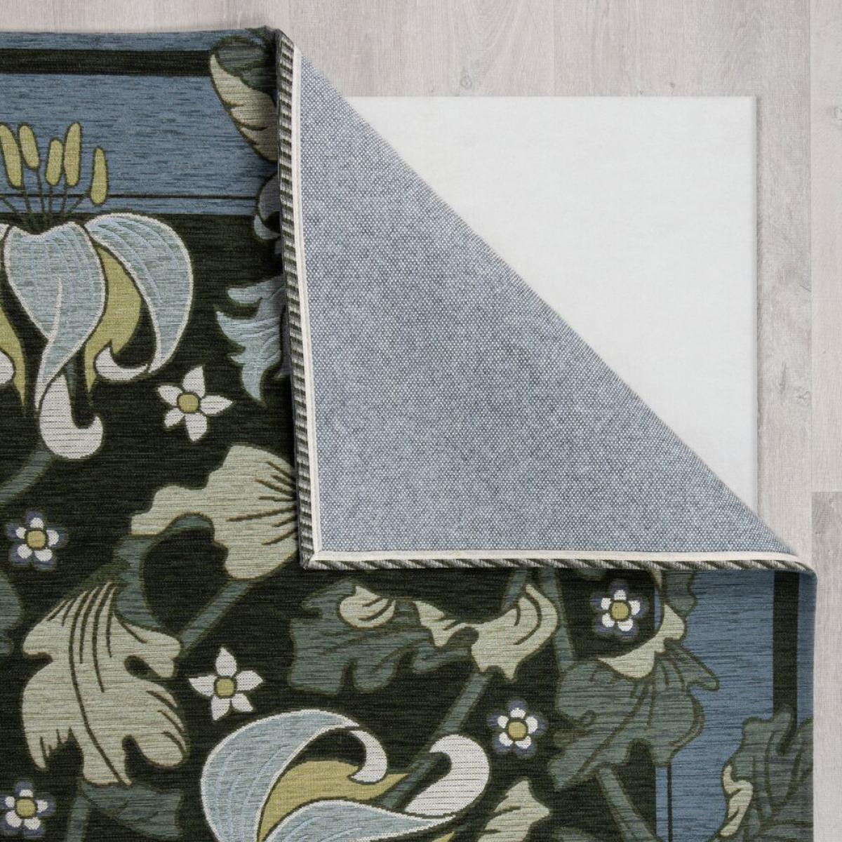 Liana Floral Chenille Rug Blue – image 3