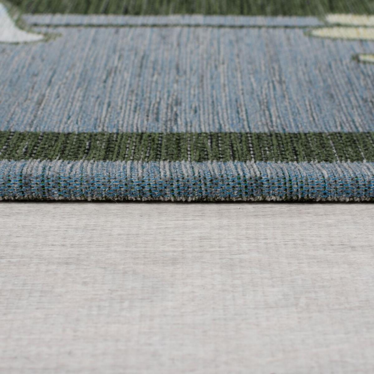 Liana Floral Chenille Rug Blue – image 4