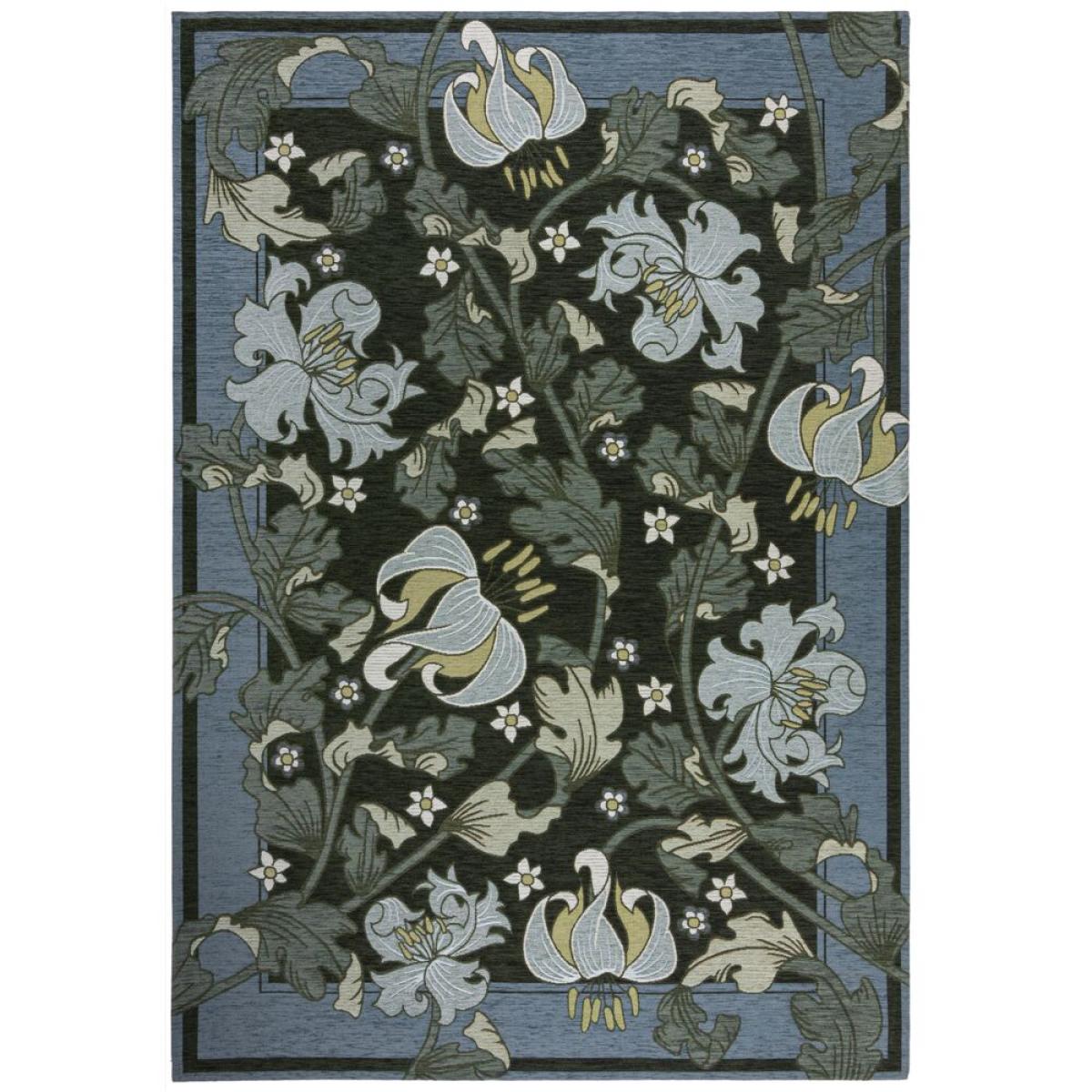 Liana Floral Chenille Rug Blue – image 5