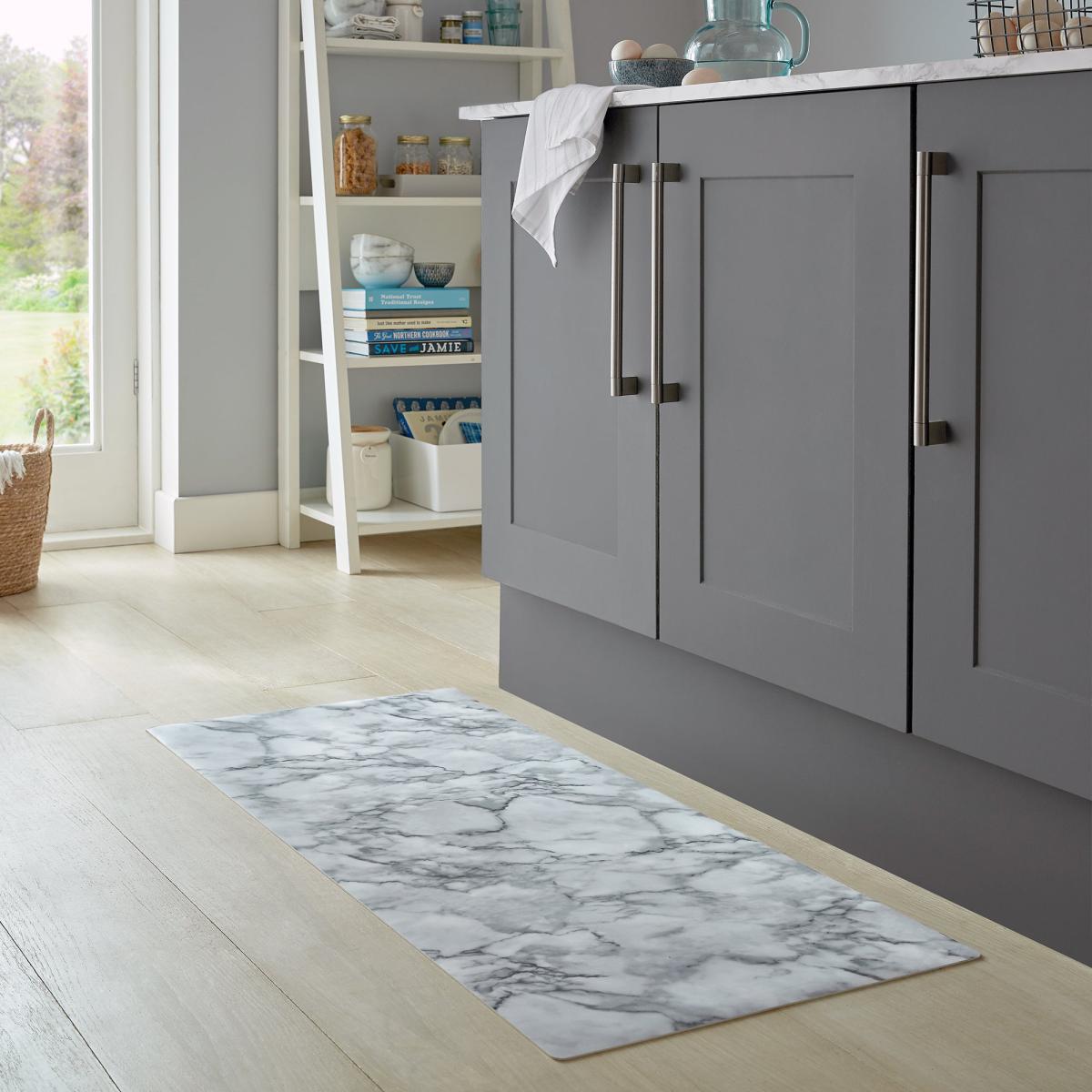 Marble Tile Vinyl Runner MultiColoured – image 1